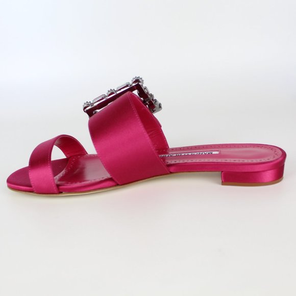 NEW MANOLO BLAHNIK Crystal Buckle Sandals- Evening, Wedding, Cocktail, Party - Picture 5 of 12